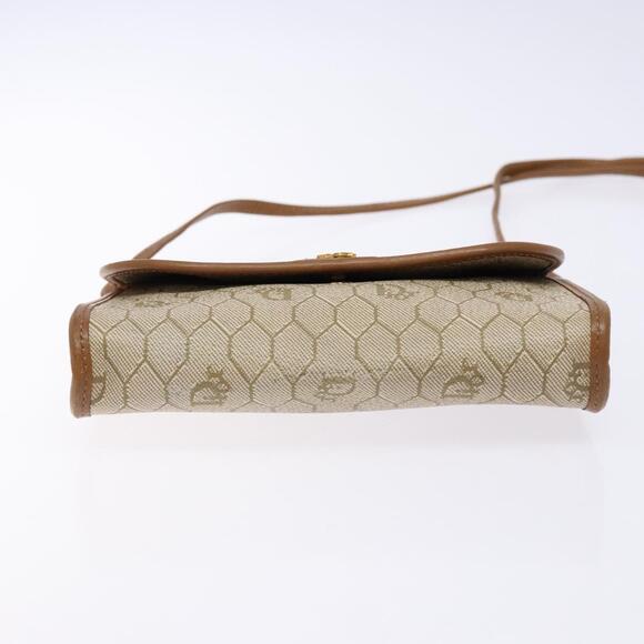 DIOR Honeycomb Canvas Shoulder Bag Pvc Beige Gold - Picture 9 of 12